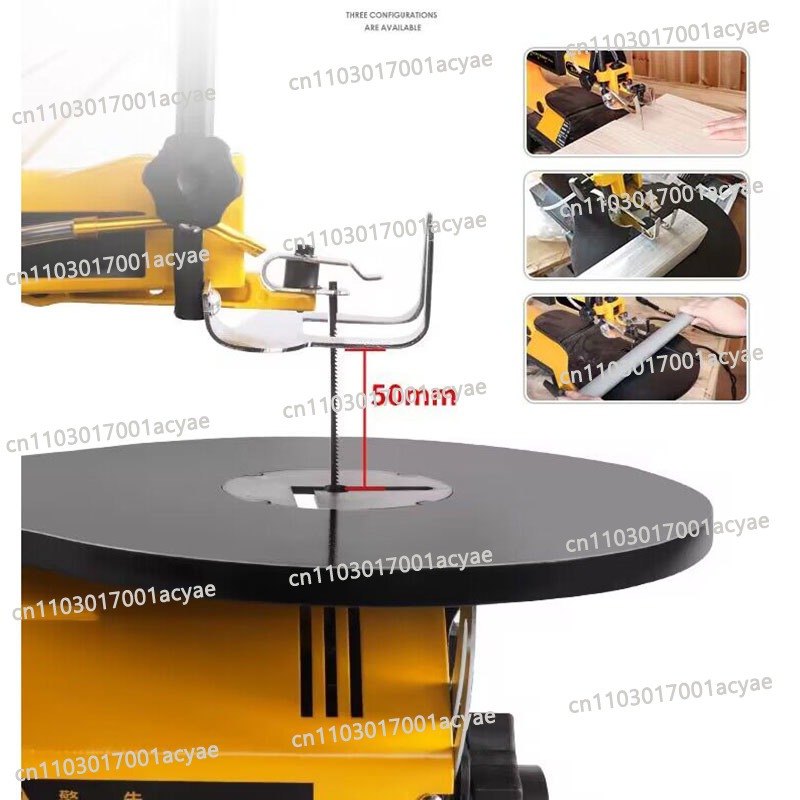 Scroll Saw Bench - Einstellbare Geschwindigkeit 16-Zoll-Dekupiersäge – LED-Elektro-Stichsäge für