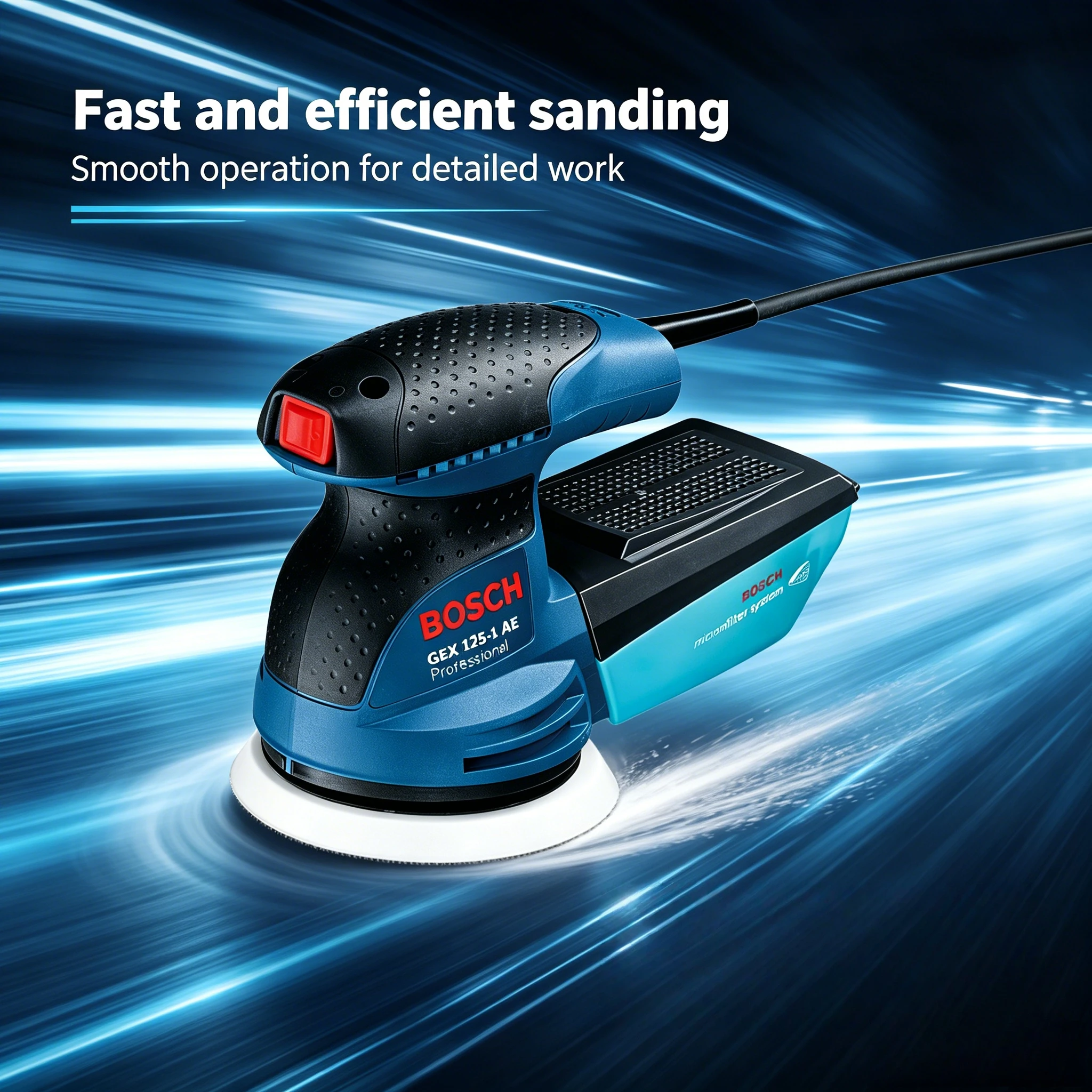 Random Orbital Sander - BOSCH GEX 125-1AE Exzenterschleifmaschine, 220V 125mm