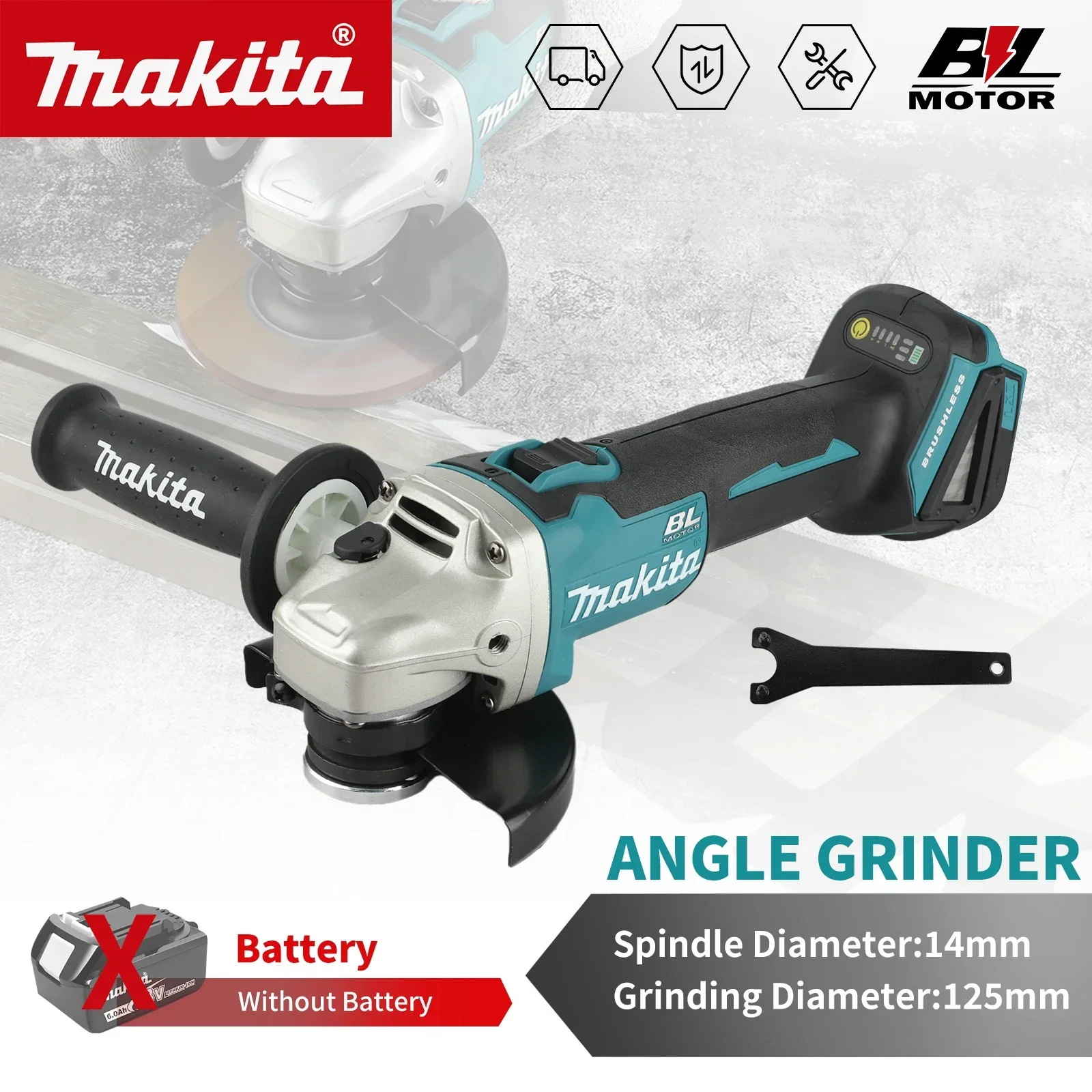 Power Tools In Construction - Für Makita DGA504 Bürstenloser Winkelschleifer 18V