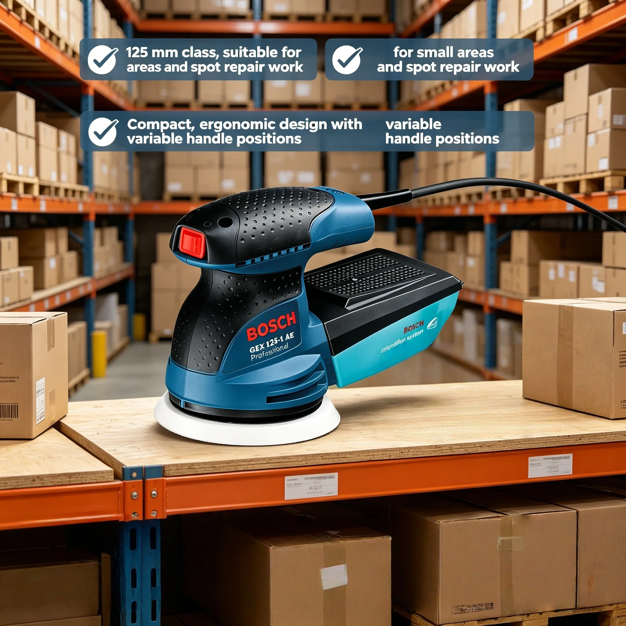 BOSCH GEX 125-1AE 220V Exzente – Random Orbital Sander Bewertung und Preis