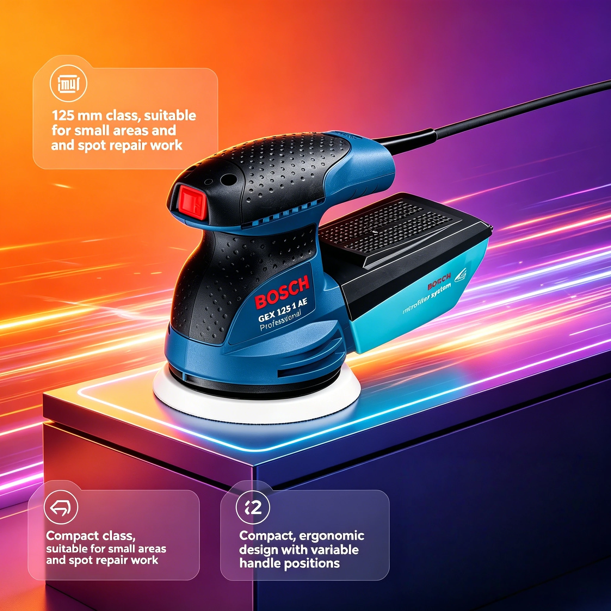 BOSCH GEX 125-1AE 220V Exzente – Random Orbital Sander Bewertung und Preis